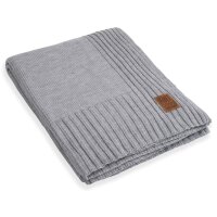 Knit Factory Uni Decke 195x225 cm Glatt Grau