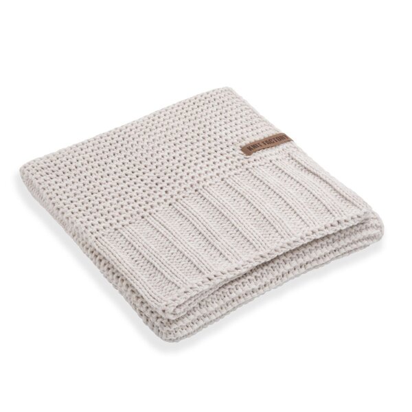 Knit Factory Vinz Decke 160x130 cm Glatt Beige