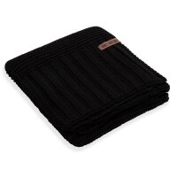 Knit Factory Vinz Decke 195x225 cm Glatt Schwarz