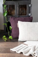 Knit Factory Vinz Kissen 50x50 cm Glatt Grau