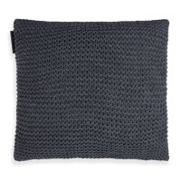 Knit Factory Vinz Kissen 50x50 cm Glatt Anthrazit