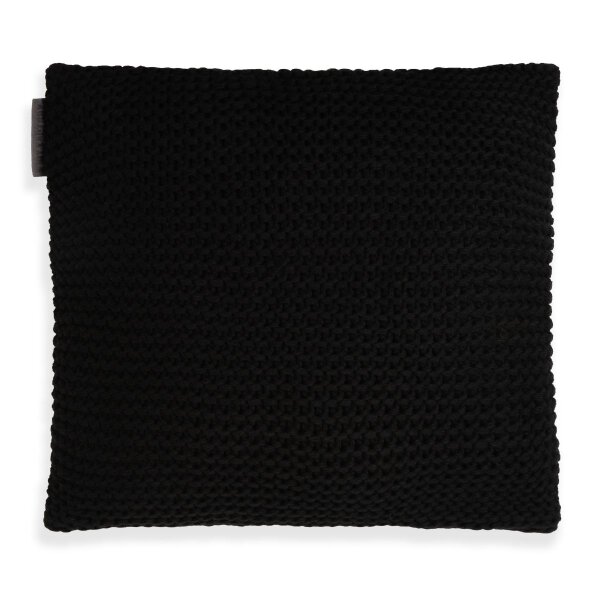 Knit Factory Vinz Kissen 50x50 cm Glatt Schwarz