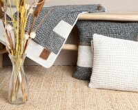 Knit Factory Vinz Kissen 60x40 cm Glatt Anthrazit