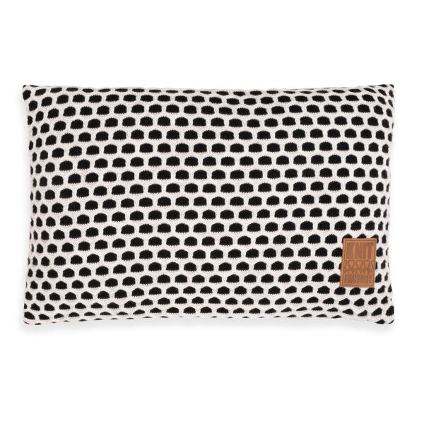 Knit Factory Mila Kissen 60x40 cm Wabe Beige Schwarz