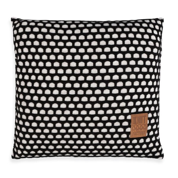 Knit Factory Mila Kissen 50x50 cm Wabe Beige Schwarz