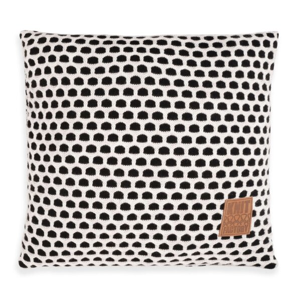 Knit Factory Mila Kissen 50x50 cm Wabe Beige Schwarz