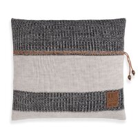 Knit Factory Roxx Kissen 50x50 cm Gestreift Beige Schwarz