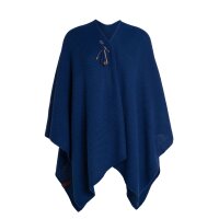 Knit Factory Jazz Poncho capes One Size Glatt Dunkelblau