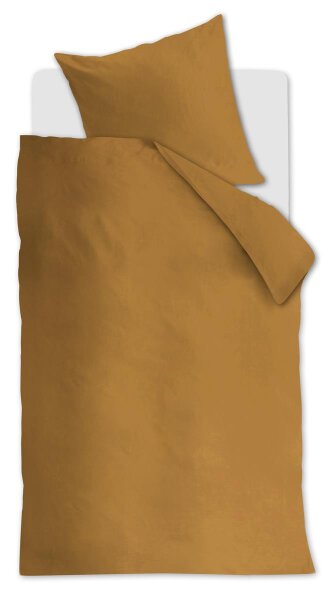 Beddinhouse 100% Organic cotton, 30x30/76x68, 144TC Bettwäsche Organic Basic Ochre 135X200 135 x 200 cm + 1x 80 x 80 cm 1 Bettbezug, 1 Kissenbezug Ocker