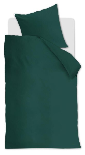 Beddinhouse 100% Organic cotton, 30x30/76x68, 144TC Bettwäsche Organic Basic Dark Green 155X220 155 x 220 cm + 1x 80 x 80 cm 1 Bettbezug, 1 Kissenbezug Dunkelgrün