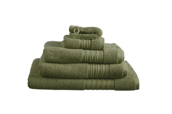 Beddinhouse Baumwoll-Frottee Frotteeware Sheer Olive Green 16X22 Set A 3 x 16 x 22 cm Waschlappen Olivgrün