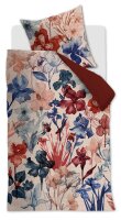 Beddinhouse Mako-Satin Bettwäsche Iris Field Red 135X200 135 x 200 cm + 1x 80 x 80 cm 1 Bettbezug, 1 Kissenbezug Rot