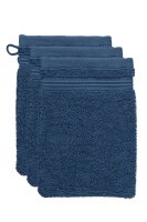 Beddinhouse Baumwoll-Frottee Frotteeware Sheer Dark Blue 16X22 Set A 3 16 x 22 cm set van 3 x Waschlappen Dunkelblau