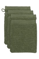 Beddinhouse Baumwoll-Frottee Frotteeware Sheer Olive Green 16X22 Set A 3 16 x 22 cm set van 3 x Waschlappen Olivgrün