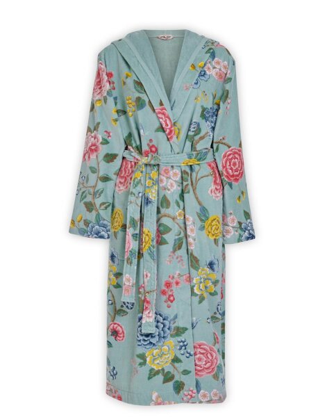 Pip Studio 100% Cotton, terry velour, 380 GSM Bademantel Good Evening Bathrobe Blue S S 1 Bademantel Blau