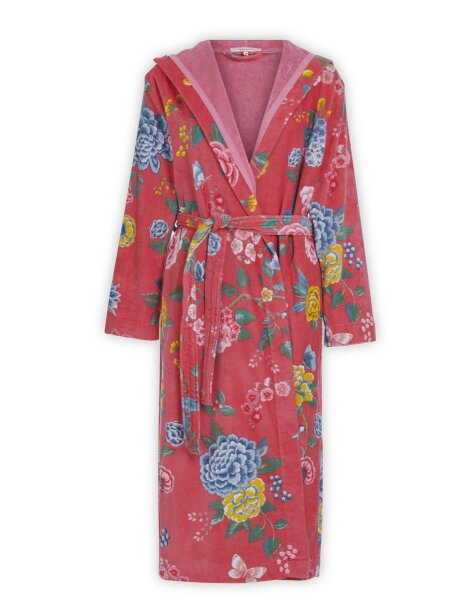 Pip Studio 100% Cotton, terry velour, 380 GSM Bademantel Good Evening Bathrobe Coral L L 1 Bademantel Korallenrot