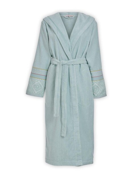 Pip Studio 100% Cotton, terry, 450 GSM Bademantel Soft Zellige Bathrobe Blue S S 1 Bademantel Blau