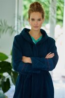 Pip Studio 100% Cotton, terry, 450 GSM Bademantel Soft Zellige Bathrobe Dark Blue S S 1 Bademantel Dunkelblau