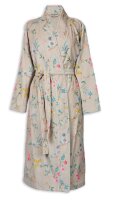 Pip Studio 100% Cotton, terry velour, 380 GSM Bademantel Les Fleurs Bathrobe Khaki S S 1 Bademantel Khaki