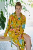 Pip Studio 100% Cotton, terry velour, 380 GSM Bademantel Good Evening Bathrobe Yellow S S 1 Bademantel Gelb