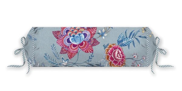 Pip Studio  Dekokissen Flower Festival Roll Cushion Blue 22X70 22 x 70 cm 1 Zierkissen Blau