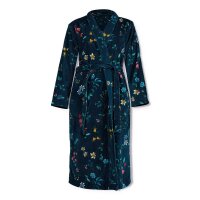 Pip Studio 100% Cotton, terry velour, 380 GSM Bademantel Les Fleurs Bathrobe Dark Blue Xs XS 1 Bademantel Dunkelblau