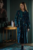 Pip Studio 100% Cotton, terry velour, 380 GSM Bademantel Les Fleurs Bathrobe Dark Blue S S 1 Bademantel Dunkelblau