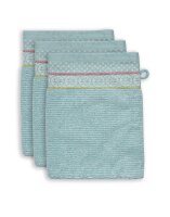 Pip Studio 100% Cotton, terry, 500 GSM Frotteware Soft Zellige Blue 16X22 Set A 3 16 x 22 cm set van 3 x Waschlappen Blau