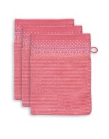 Pip Studio 100% Cotton, terry, 500 GSM Frotteware Soft Zellige Coral 16X22 Set A 3 16 x 22 cm set van 3 x Waschlappen Korallenrot