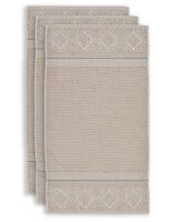 Pip Studio 100% Cotton, terry, 500 GSM Frotzteeware Soft Zellige Khaki 55X100 Set A 3 55 x 100 cm set van 3 Handtuch Khaki