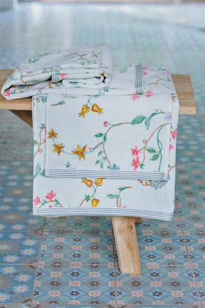 Pip Studio 100% Cotton, terry velour, 500 GSM Frotteware Les Fleurs White 16X22 Set A 3 16 x 22 cm set van 3 x Waschlappen Weiß