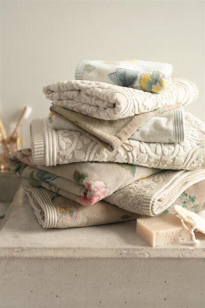 Pip Studio 100% Cotton, terry velour, 500 GSM Frotteeware Les Fleurs Khaki 30X50 Set A 3 30 x 50 cm set van 3 Gästetuch Khaki