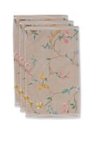 Pip Studio 100% Cotton, terry velour, 500 GSM Frotteeware Les Fleurs Khaki 30X50 Set A 3 30 x 50 cm set van 3 Gästetuch Khaki