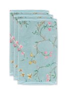 Pip Studio 100% Cotton, terry velour, 500 GSM Frotteeware Les Fleurs Blue 30X50 Set A 3 30 x 50 cm set van 3 Gästetuch Blau