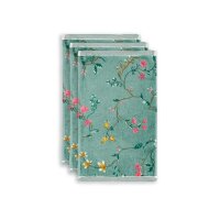 Pip Studio 100% Cotton, terry velour, 500 GSM Frotteeware Les Fleurs Green 30X50 Set A 3 30 x 50 cm set van 3 Gästetuch Grün