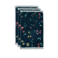 Pip Studio 100% Cotton, terry velour, 500 GSM Frotteeware Les Fleurs Dark Blue 30X50 Set A 3 30 x 50 cm set van 3 Gästetuch Dunkelblau