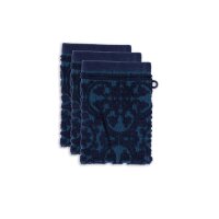 Pip Studio 100% Cotton, terry, 500 GSM Frotteware Tile Pip Dark Blue 16X22 Set A 3 16 x 22 cm set van 3 x Waschlappen Dunkelblau