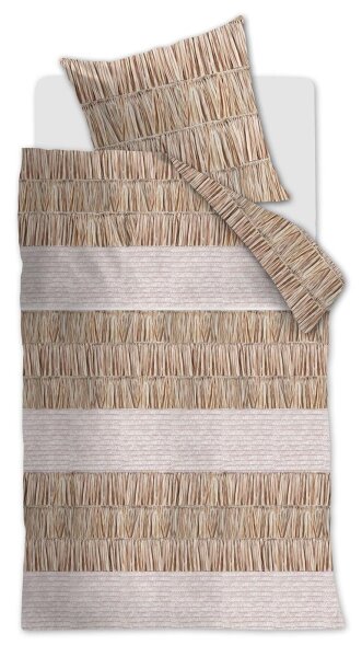 Rivièra Maison Renforcé Bettwäsche Raffiana Natural 135X200 135 x 200 cm + 1x 80 x 80 cm 1 Bettbezug, 1 Kissenbezug Natur