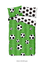 good morning Renforcé Bettwäsche 2 teilig Bettbezug 100 x 135 cm Kissenbezug 40 x 60 cm Soccer Green