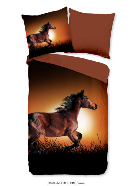 Pure Renforcé  Bettwäsche 135 X 200 cm + 1 x 80 X 80 cm Freedom braun