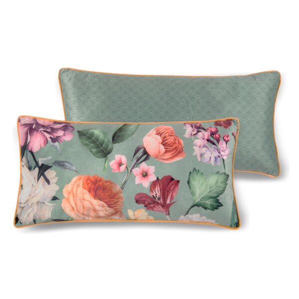 Descanso 100 % Polyvelvet Dekokissen 1 teilig 30 X 60 cm Fiori Green