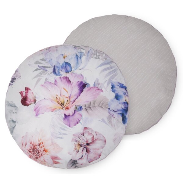 Descanso 100 % Polyvelvet Dekokissen 1 teilig 55 cm round Caen Multi