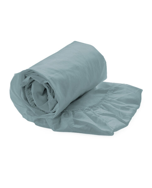 Heckett and Lane Mako Satin Elementi Spannbetttuch 90x200+40 cm, Sphere Blue Uni Sphere-Blue 1 Spannbetttuch
