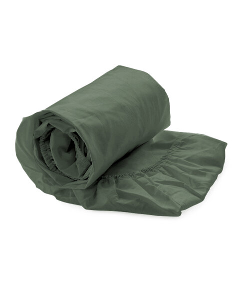 Heckett and Lane Mako Satin Elementi Spannbetttuch 160x200+40 cm, Calla Green Uni Calla-Green 1 Spannbetttuch