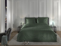 Heckett and Lane Mako Satin Diamante Bettwäsche 200 Calla Green  Calla-Green 1 Bettbezug 200x200cm + 2 Kissenbezug 80x80cm