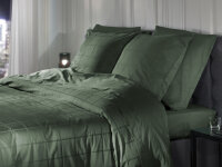 Heckett and Lane Mako Satin Diamante Bettwäsche 200 Calla Green  Calla-Green 1 Bettbezug 200x200cm + 2 Kissenbezug 80x80cm