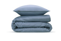 Zo!Home Mako Satin Satinado Bettwäsche 135 Riviera Blue Uni Riviera-Blue 1 Bettbezug 135x200cm + 1 Kissenbezug 80x80cm