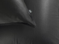 Zo!Home Mako Satin Satinado Bettwäsche 155 Night Black Uni Night-Black 1 Bettbezug 155x220cm + 1 Kissenbezug 80x80cm