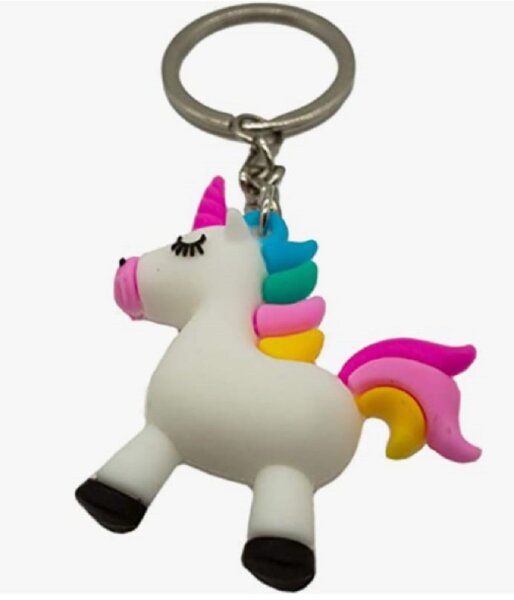 Einhorn Schlüsselanhänger Gummi Märchen Horse Geschenk für Damen Frauen Kinder Mädchen Fan  Cartoon Silikon für Handyhülle Charme Rucksack