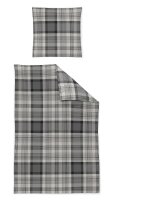 Irisette Edel-Flanell Bettwäsche Set Alpaka 8412 grau 135 x 200 cm + 1 x Kissenbezug 80 x 80 cm